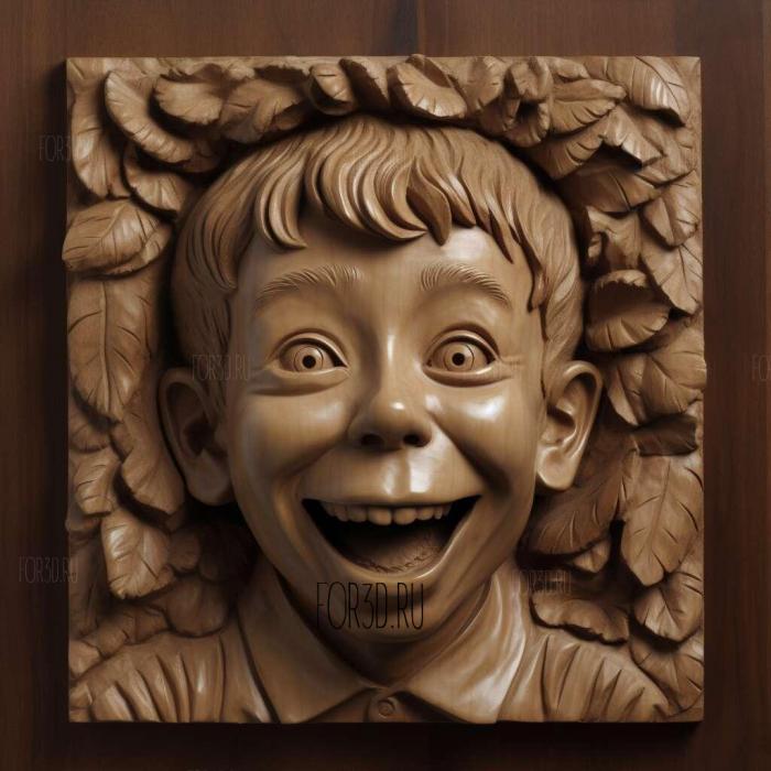 Alfred Neuman 1 stl model for CNC